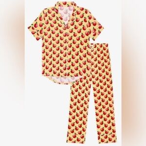 Posh Peanut Finn Apple Print Loungewear Pajama Set Women’s Sz Large Soft Cozy